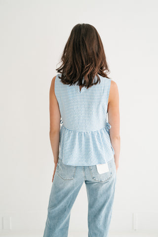 Garden Moments Gingham Peplum Top