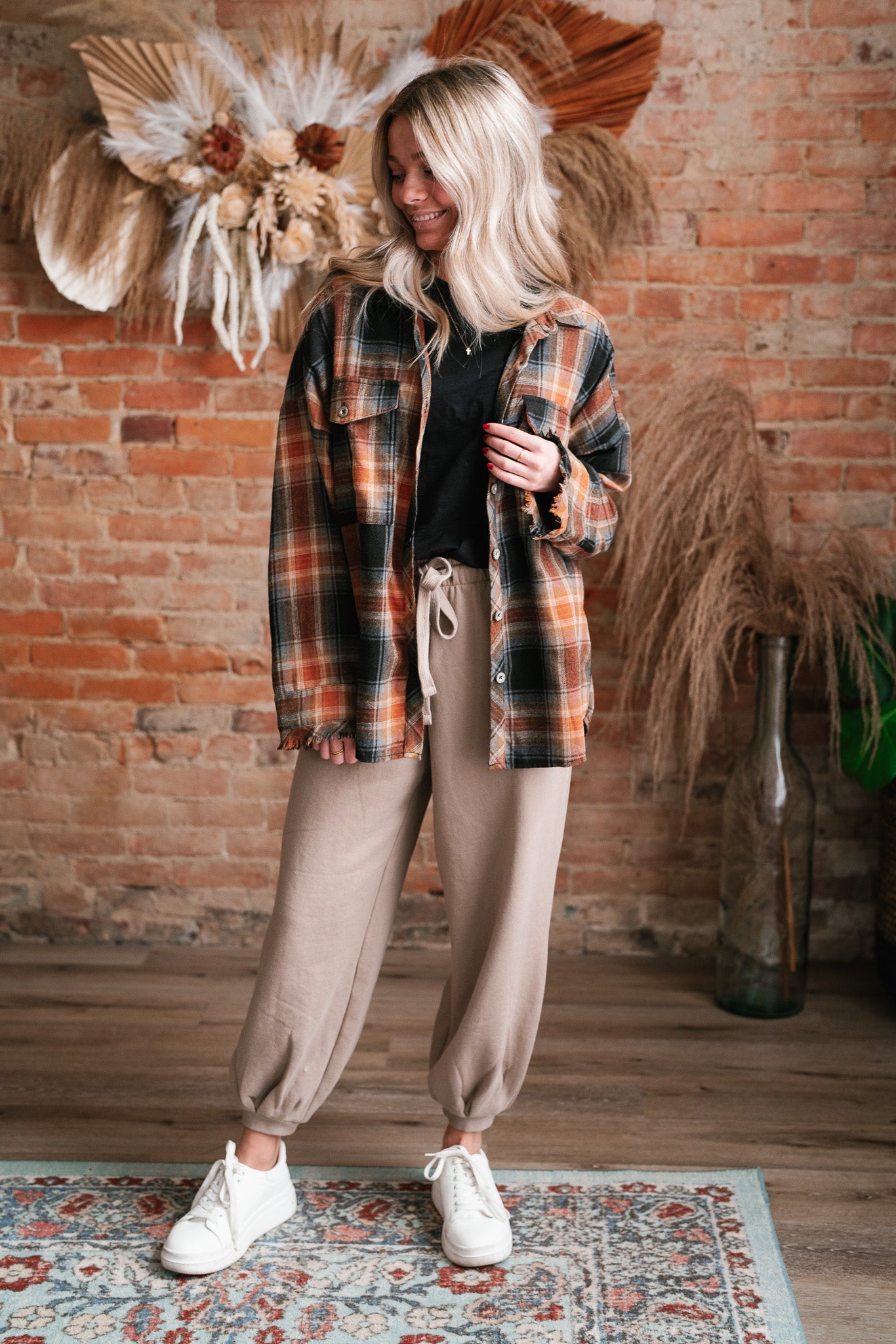 Elly Oversized Button Up Plaid