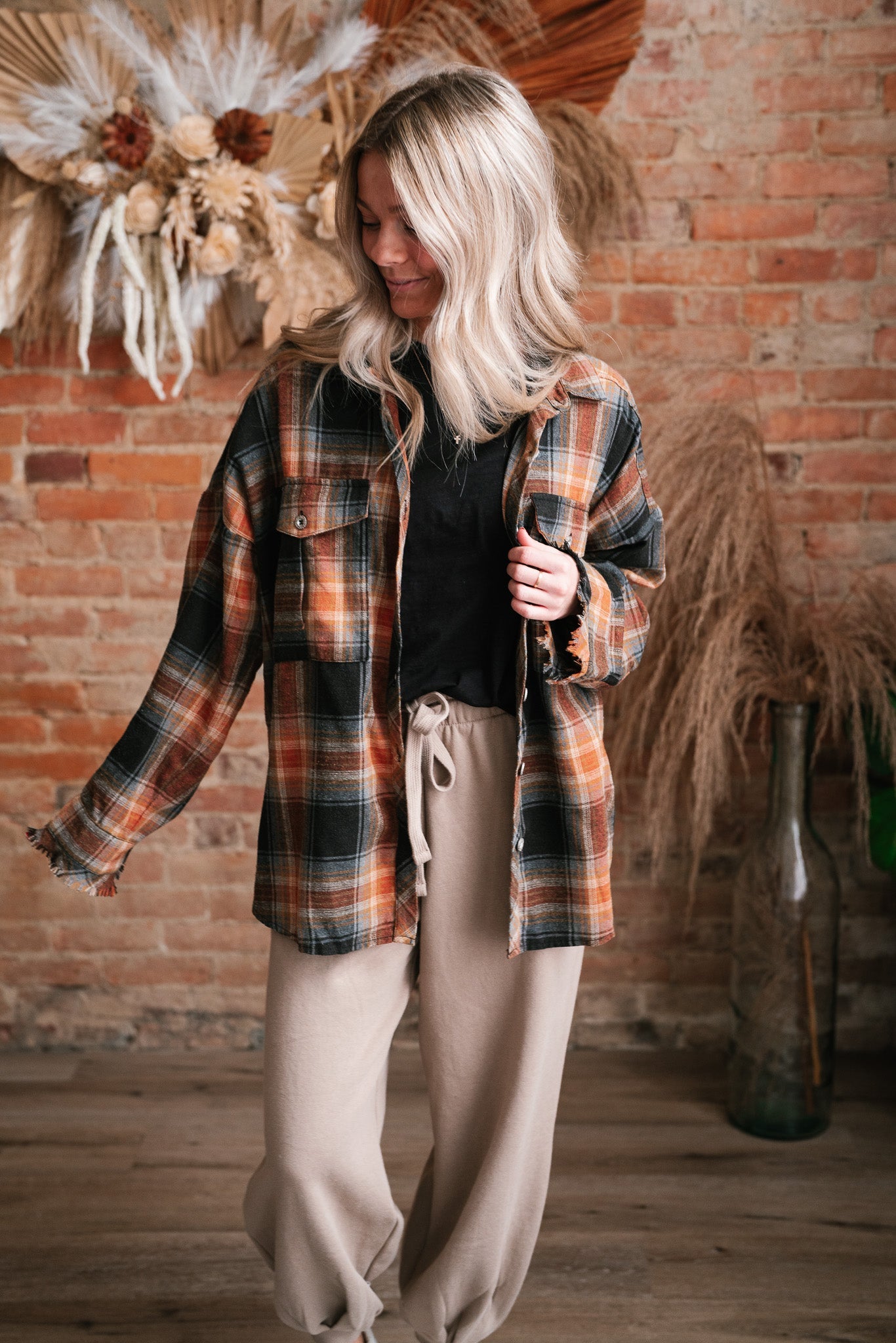 Elly Oversized Button Up Plaid