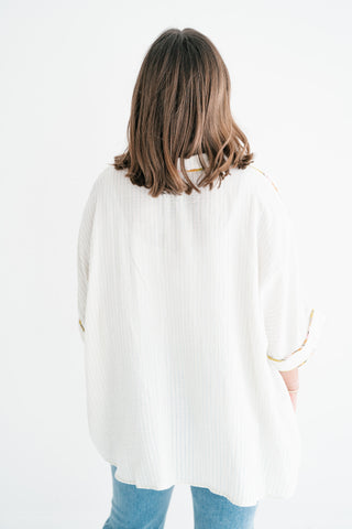 Magnolia Pastel Trim Striped Button Up Shirt