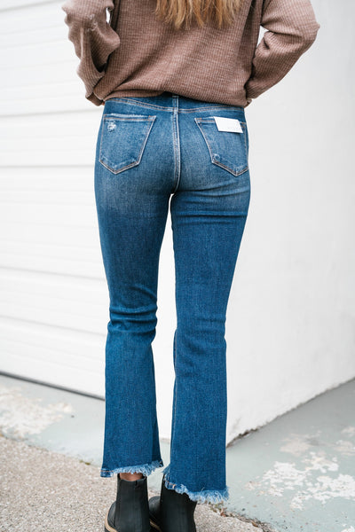 Risen Lena High Rise Crop Flare Jeans