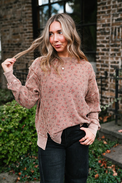 Floral Haven Waffle Knit Top