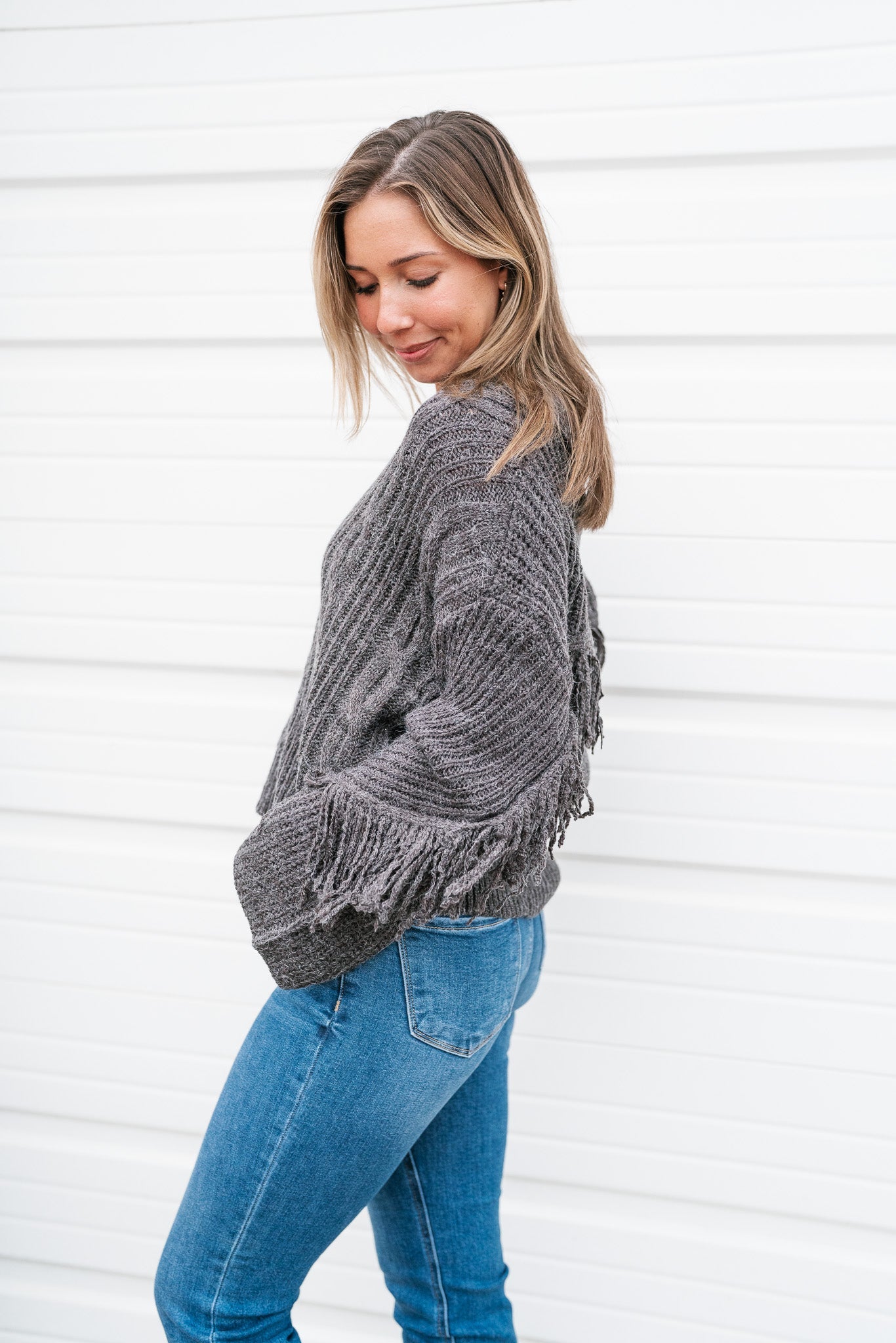 Estelle Fringe Cable Knit Sweater