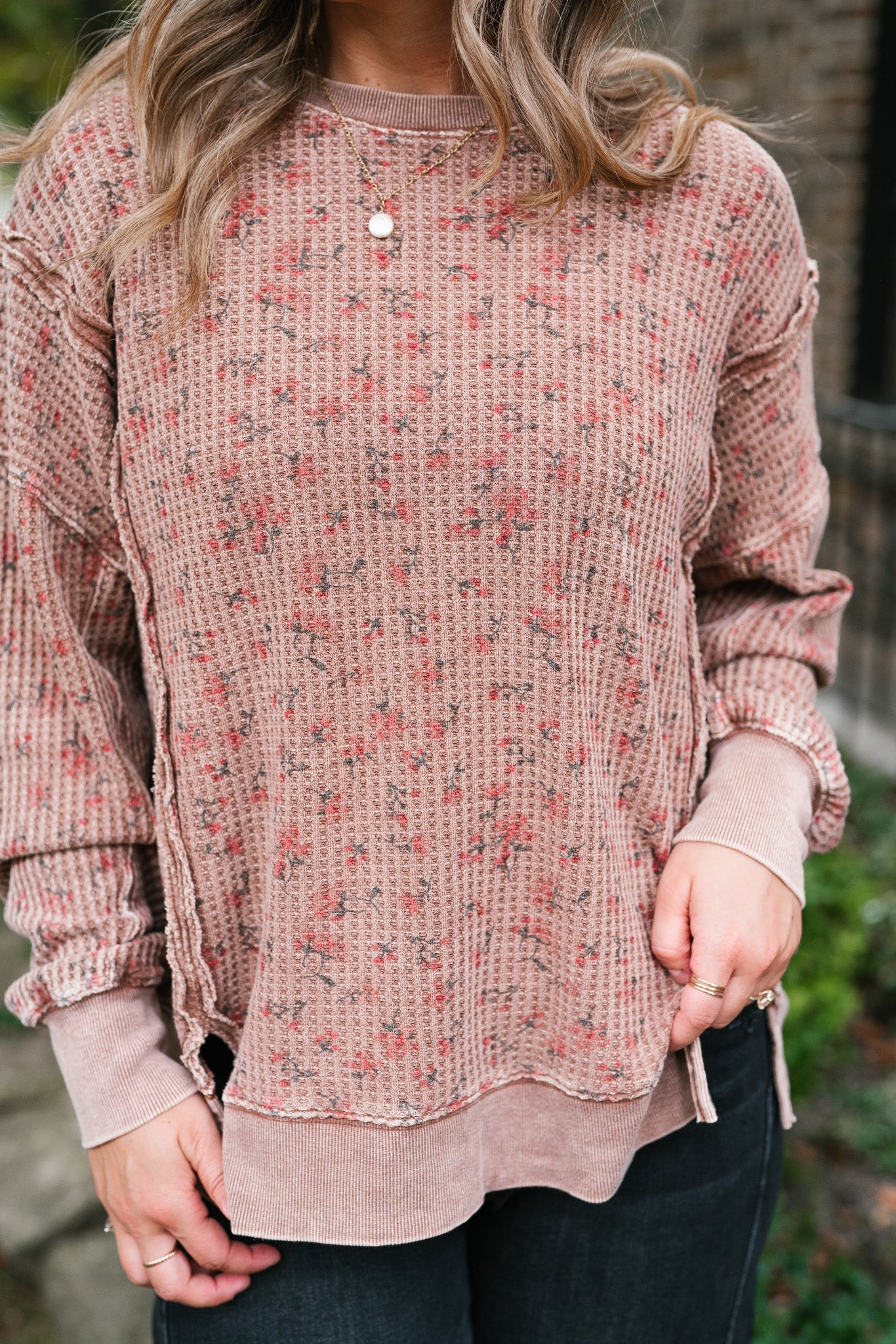Floral Haven Waffle Knit Top