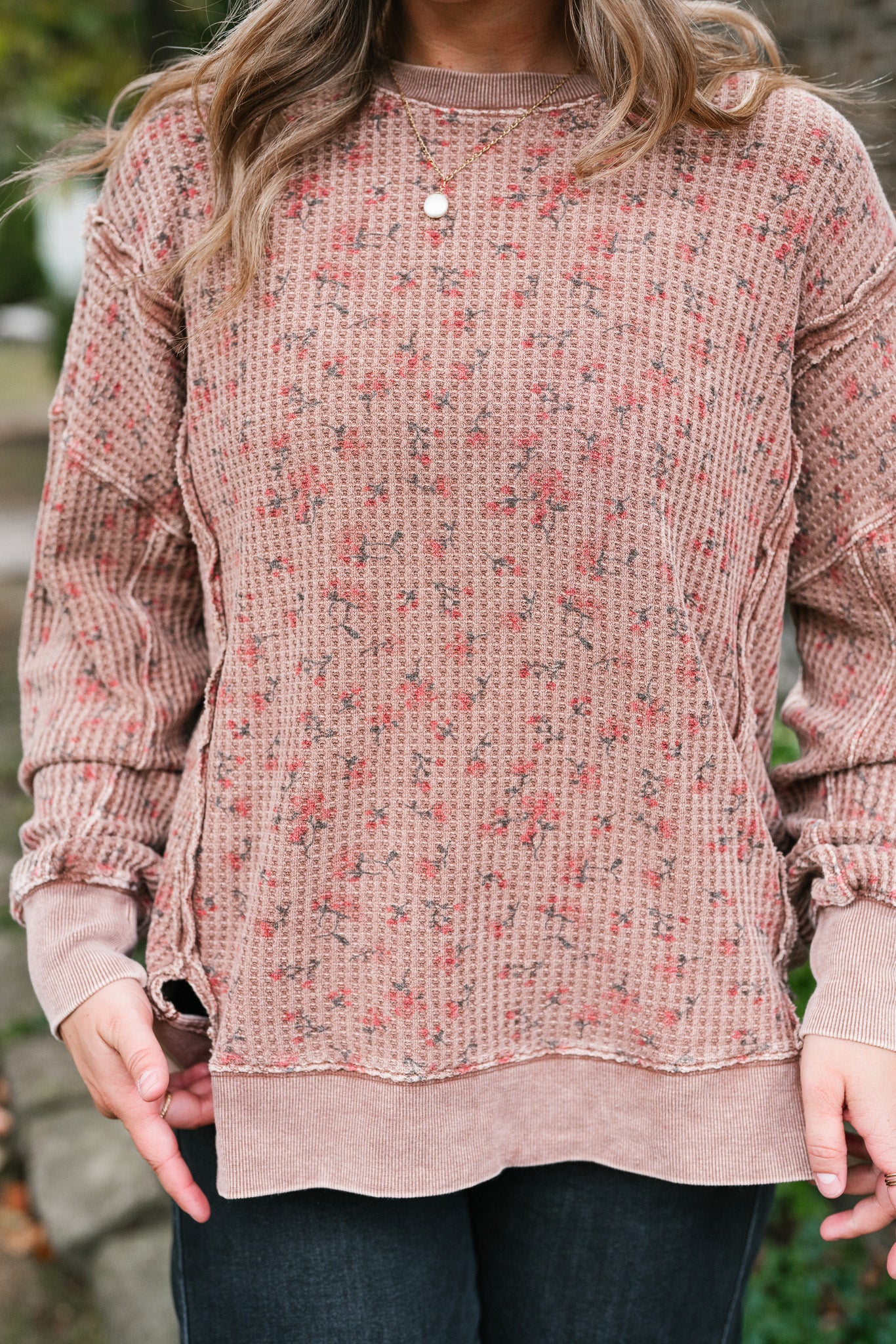 Floral Haven Waffle Knit Top