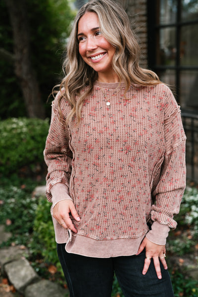 Floral Haven Waffle Knit Top