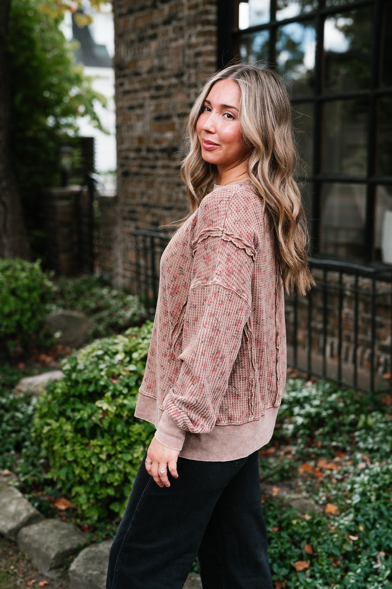 Floral Haven Waffle Knit Top