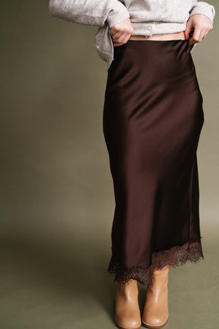 Forever Classic Lace Satin Skirt
