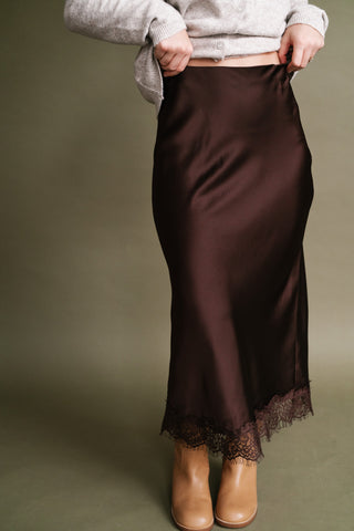 Forever Classic Lace Satin Skirt