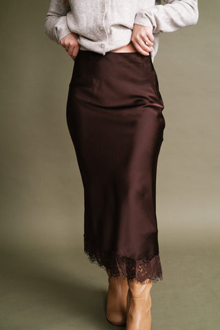 Forever Classic Lace Satin Skirt