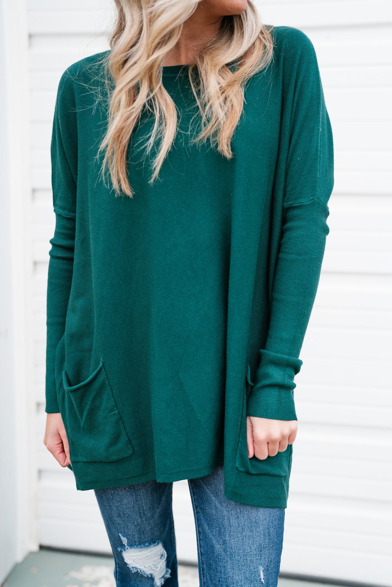 Dark Green Pocket Sweater