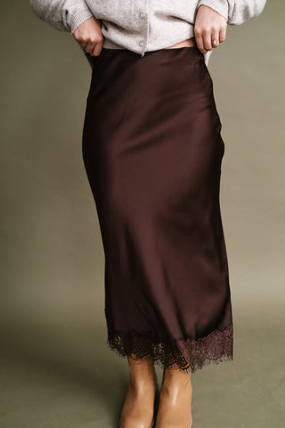 Forever Classic Lace Satin Skirt