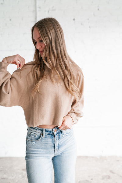 Warm Latte Crop Sweater