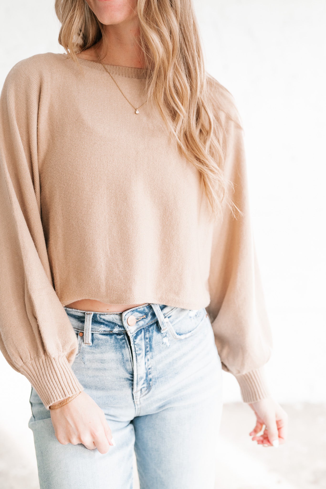 Warm Latte Crop Sweater