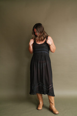 Free People Voile and Lace Midi Slip Dress