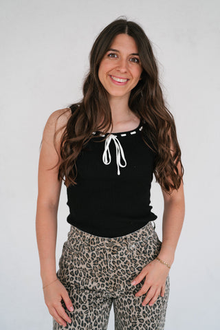 Tied In Love Ribbed Tank