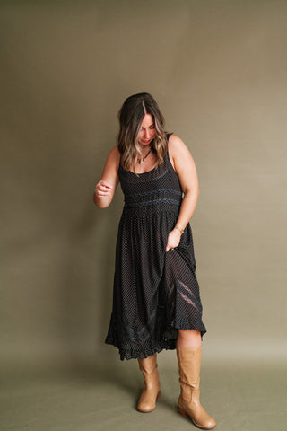 Free People Voile and Lace Midi Slip Dress