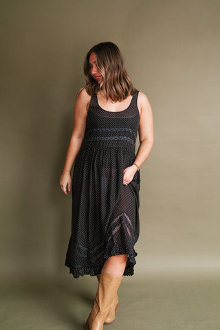 Free People Voile and Lace Midi Slip Dress