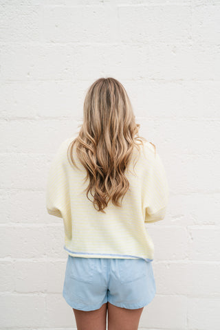 Honey Stripe Contrast Button Up Cardigan
