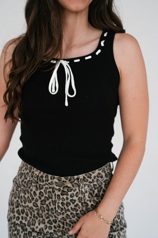 Tied In Love Ribbed Tank