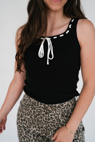 Tied In Love Ribbed Tank