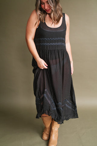 Free People Voile and Lace Midi Slip Dress