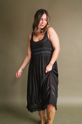 Free People Voile and Lace Midi Slip Dress