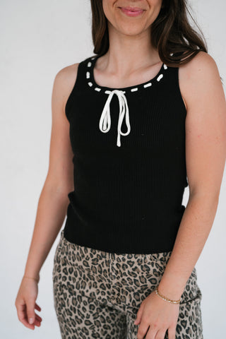 Tied In Love Ribbed Tank