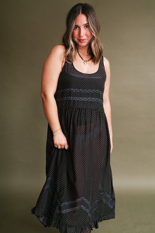 Free People Voile and Lace Midi Slip Dress