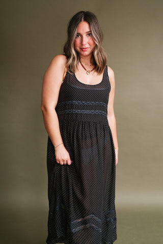 Free People Voile and Lace Midi Slip Dress