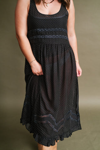 Free People Voile and Lace Midi Slip Dress