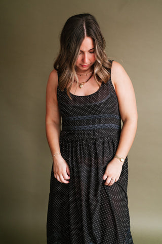 Free People Voile and Lace Midi Slip Dress
