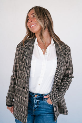City Stroll Plaid Blazer