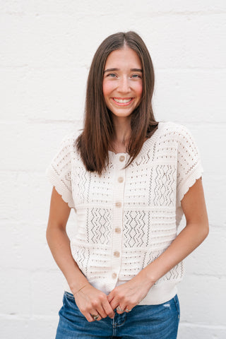 Casual Charm Knit Button Up Top