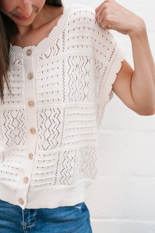Casual Charm Knit Button Up Top
