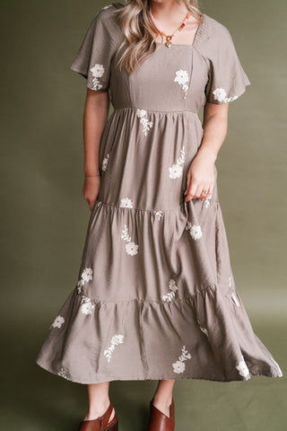 Evergreen Lane Embroidered Midi Dress