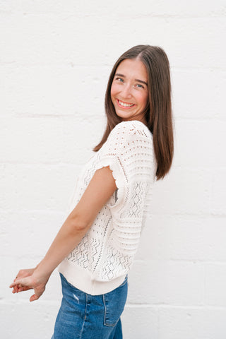 Casual Charm Knit Button Up Top