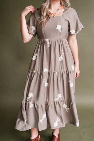 Evergreen Lane Embroidered Midi Dress