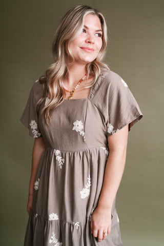 Evergreen Lane Embroidered Midi Dress