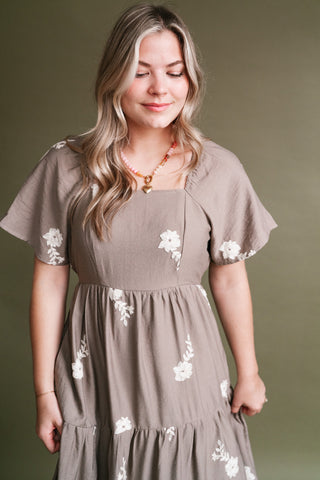 Evergreen Lane Embroidered Midi Dress