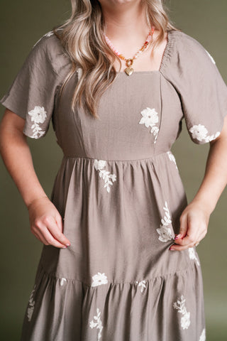 Evergreen Lane Embroidered Midi Dress