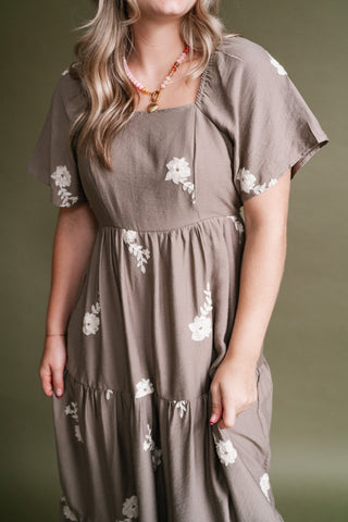 Evergreen Lane Embroidered Midi Dress
