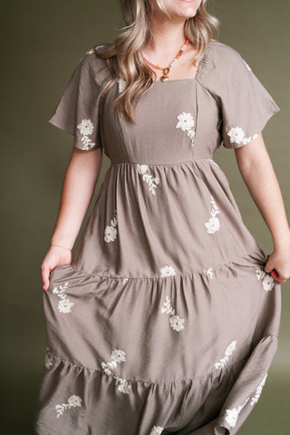 Evergreen Lane Embroidered Midi Dress