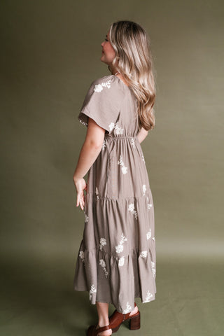 Evergreen Lane Embroidered Midi Dress