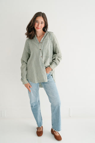Sabine Everyday Striped Button Up Shirt