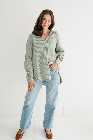 Sabine Everyday Striped Button Up Shirt