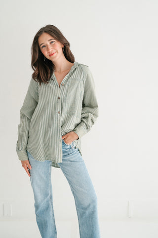 Sabine Everyday Striped Button Up Shirt