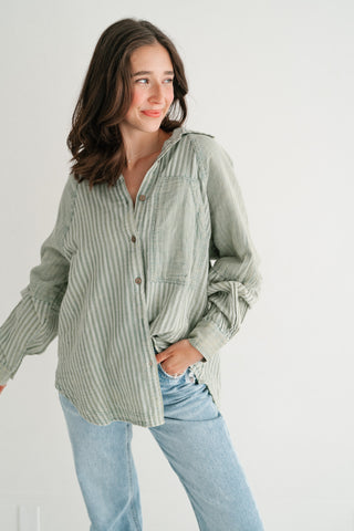 Sabine Everyday Striped Button Up Shirt