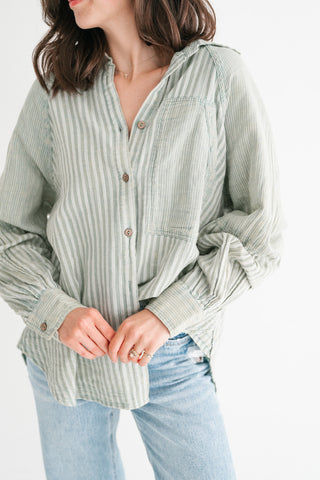 Sabine Everyday Striped Button Up Shirt
