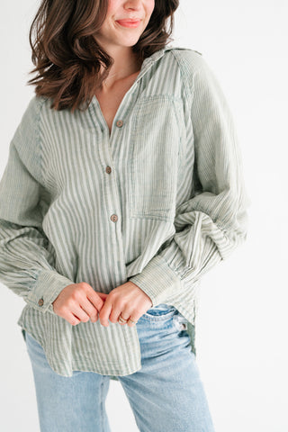Sabine Everyday Striped Button Up Shirt